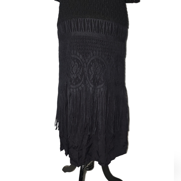 Vintage black crochet fringe dress - Picture 10 of 12